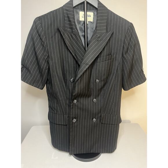 Jean Paul Gaultier For Target Pin Striped Short Sleeve Suit Jacket - Picture 1 of 7